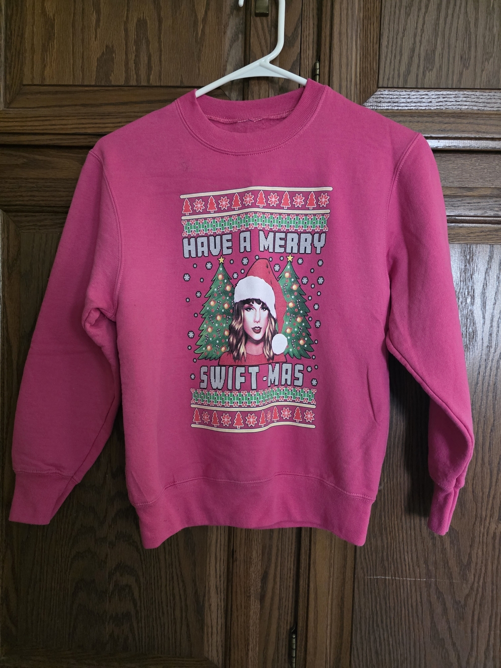 Pink 'Have a Merry Swift-Mas' Graphic Sweatshirt